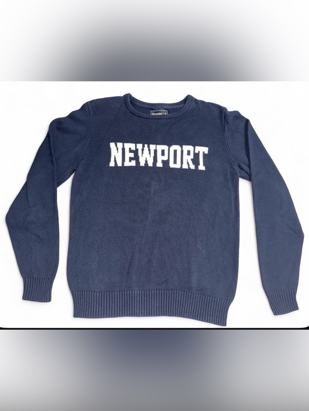 Bruzer Newport Navy Blue 100% Cotton Knit Sweater Men’s Medium M - Picture 3 of 6